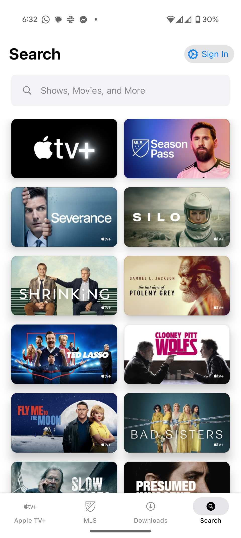 Ảnh chụp màn hình Apple TV+ trên Android