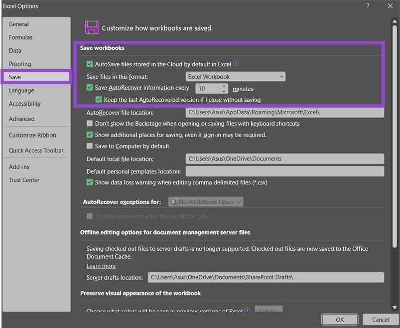 Cách khôi phục các tệp Excel chưa lưu 8