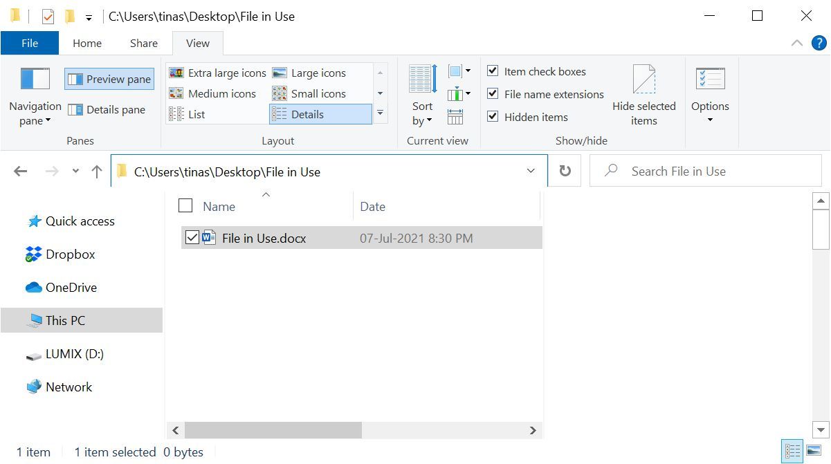 Tìm đường dẫn tệp trong Windows File Explorer.