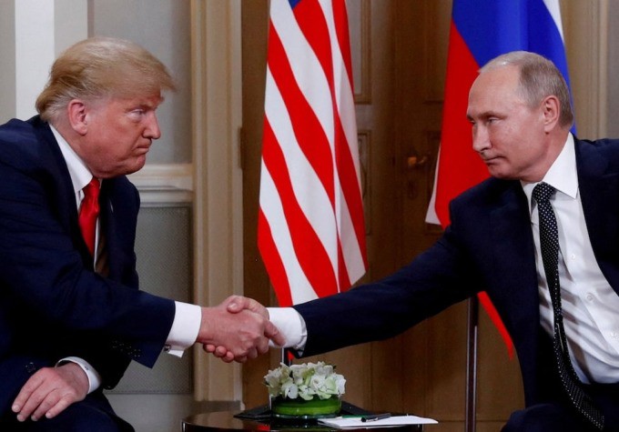 Tổng thống Mỹ Donald Trump và Tổng thống Nga Vladimir Putin trong cuộc gặp năm 2018. Ảnh: Reuters