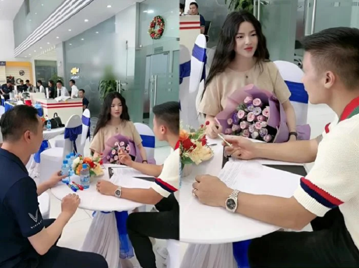 Quang Hải dẫn Chu Thanh Huyền đi mua xe nhân dịp sinh nhật bà xã.