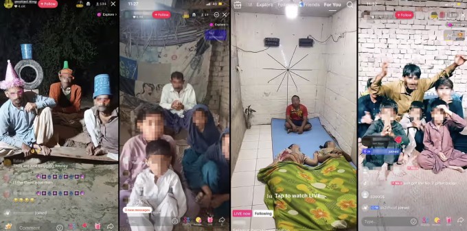 Một số buổi livestream xin ủng hộ trên TikTok Live. Ảnh: TikTok