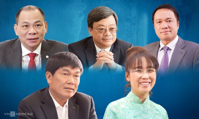 5 tỷ phú Việt trong danh sách thế giới. Đồ họa: Hoàng Chương